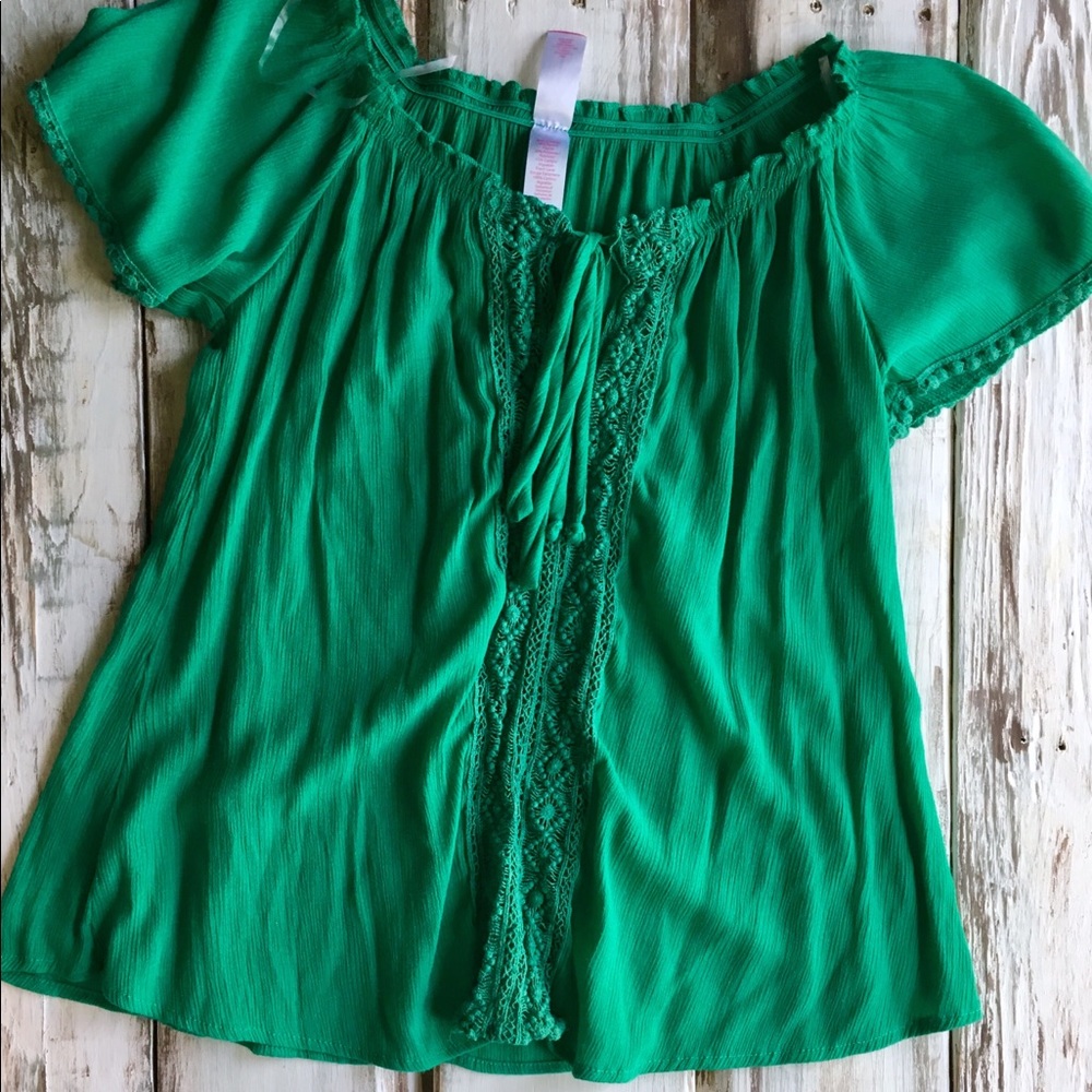 Green Lace Blouse